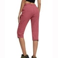thumbnail image 4 of The Summer I Turned Pretty LEBONYARD Pants for Women,Capris Womens Pants with Pockets Loose Casual Dressy Lightweight Ladies Baggy Cargo Shorts Capris for Hiking Pink L, 4 of 7