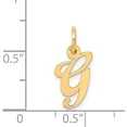 thumbnail image 4 of 14K Yellow Gold Small Fancy Script Letter G Initial Charm, 4 of 6