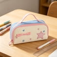 thumbnail image 5 of YIMWNYI Star Multi-Layer Pencil Case, Large Capacity Handheld Stationery Bag, Portable Pen Organizer Pouch, Sturdy Fabric Desk Storage Tote, Versatile Cosmetic Travel Kit, 5 of 8