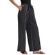 thumbnail image 4 of Pantalones de rayas de tiro alto y pierna ancha de algodón sueltos para mujer INSPIRE CHIC en negro, 4 of 6