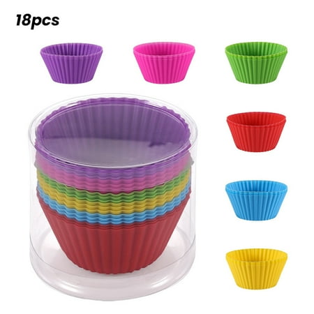

Silicone Cupcake Liner Solid Color Reusable Baking Cups for Cake Muffins