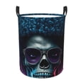 thumbnail image 6 of Lsque Punk Style Blue Haired Skull pattern Laundry Hamper Basket, Tall Woven Rope Hamper Basket for Clothes, Lightweight Storage Basket, Collapsible Waterproof-Medium, 6 of 8
