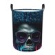thumbnail image 1 of Fotbe Punk Style Blue Haired Skull Cesto de Ropa con Asas, Cesto Impermeable de Gran Capacidad, Bolsa de Lavado para Dormitorio, Cesto de Ropa con Ruedas y Asas-Small, 1 of 6