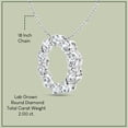 thumbnail image 3 of Dazzlingrock Collection 2.00 Cttw Round Lab Grown White Diamond Twisted Arms Open Circle Pendant Necklace with 18 inch Silver Chain for Women in 925 Sterling Silver, 3 of 5