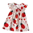 thumbnail image 2 of Amidoa Girls Summer Dresses Short Sleeve A-Line Flowy T-Shirt Floral Print Casual Midi Cotton Sundress,Light Blue Size 3T, 2 of 7