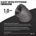 thumbnail image 3 of Supply Giant 1" 45 Degree Black Pipe Fitting Street Elbow Cast Iron, 3 of 6