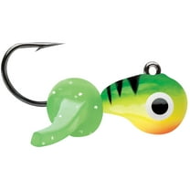 VMC 1/16 oz. Tungsten Mustache Jig Fishing Lure 2-Pack - Glow Fire Tiger