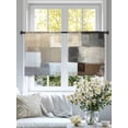 thumbnail image 4 of Abstract Color Block Sheer Curtains 45 Inches Long 2 Panels Brown Grey Geometric Modern Oil Style Light Filtering Semi Sheer Window Curtains Drapes for Bedroom Living Room 52"x45", 4 of 7