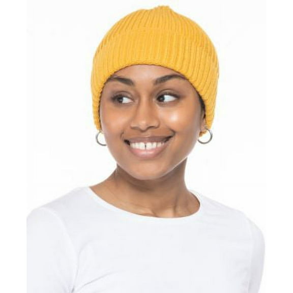 MSRP $20 Style & Co Solid Cuffed Beanie Yellow Size OSFA