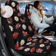 thumbnail image 2 of Uorisanigo Car Seat Covers for Front Seats Automotive Interior Accessories Coral Velvet Cloth Red Ladybug Car Seat Cover Universal Fit Cars Trucks and SUV, Set of 2, 2 of 7