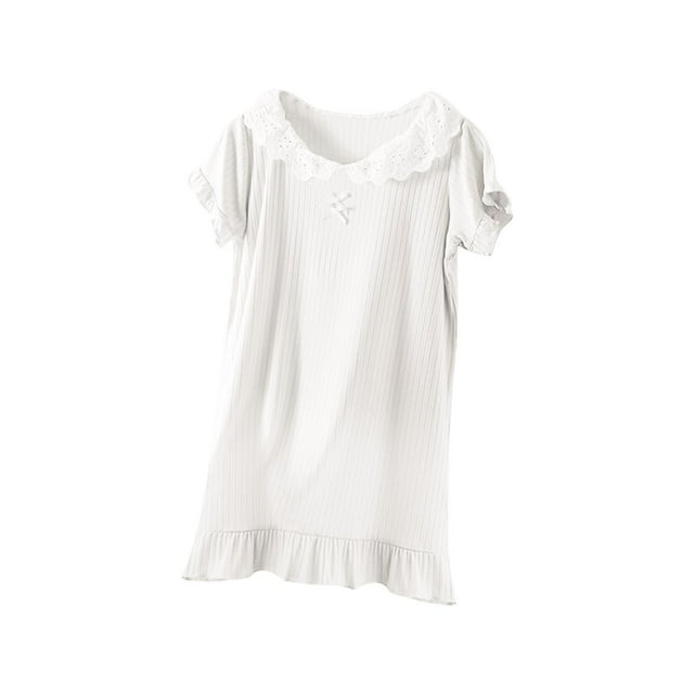 RXIRUCGD 2025 Vêtements d'Été pour Enfants Chemise de Nuit Décontractée et Confortable à Manches Courtes et Col Rond pour Filles