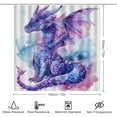 thumbnail image 2 of 4Pcs Fantasy Dragon Shower Curtain Set with Rugs, Toilet Lid Cover and Bath Mat, Watercolor Theme Purple Animal Mystical Bathroom Curtains Decor Shower Curtains, 72" x 72", 2 of 8