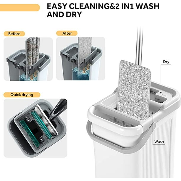 Joybos Microfiber Flat Mop For Tile Floors With 2 Washable Replaceable Pads  Freehand Push Squeeze Cleaning Floor Cleaner Model 231009 From Mingjing03,  $9.54