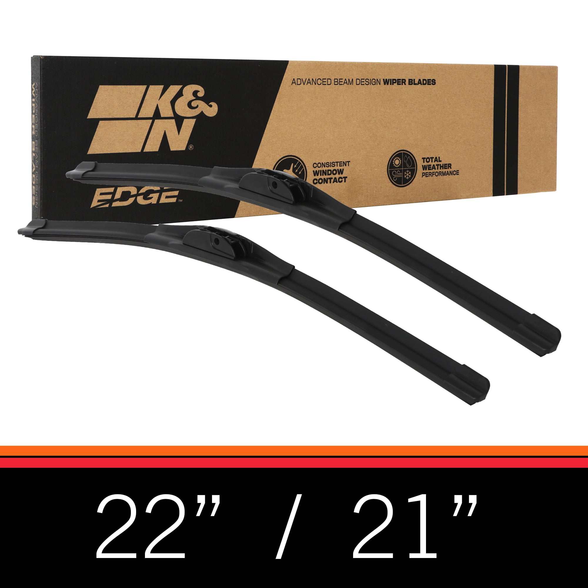 K&N EDGE Wiper Blades All Weather Performance, Superior Windshield