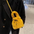 thumbnail image 5 of Hukapapa invierno nueva moda bolso tipo cubo cinta simple un hombro diagonal bolso de mujer amarillo, 5 of 5