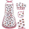 thumbnail image 2 of Juego de delantal de cocina QUANZHOUTIANDI para niños nuevo con sombrero y guante, 2 of 3