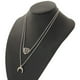 thumbnail image 2 of Collar de Múltiples Capas Yinane Gargantilla de Doble Capa Plata, 2 of 5