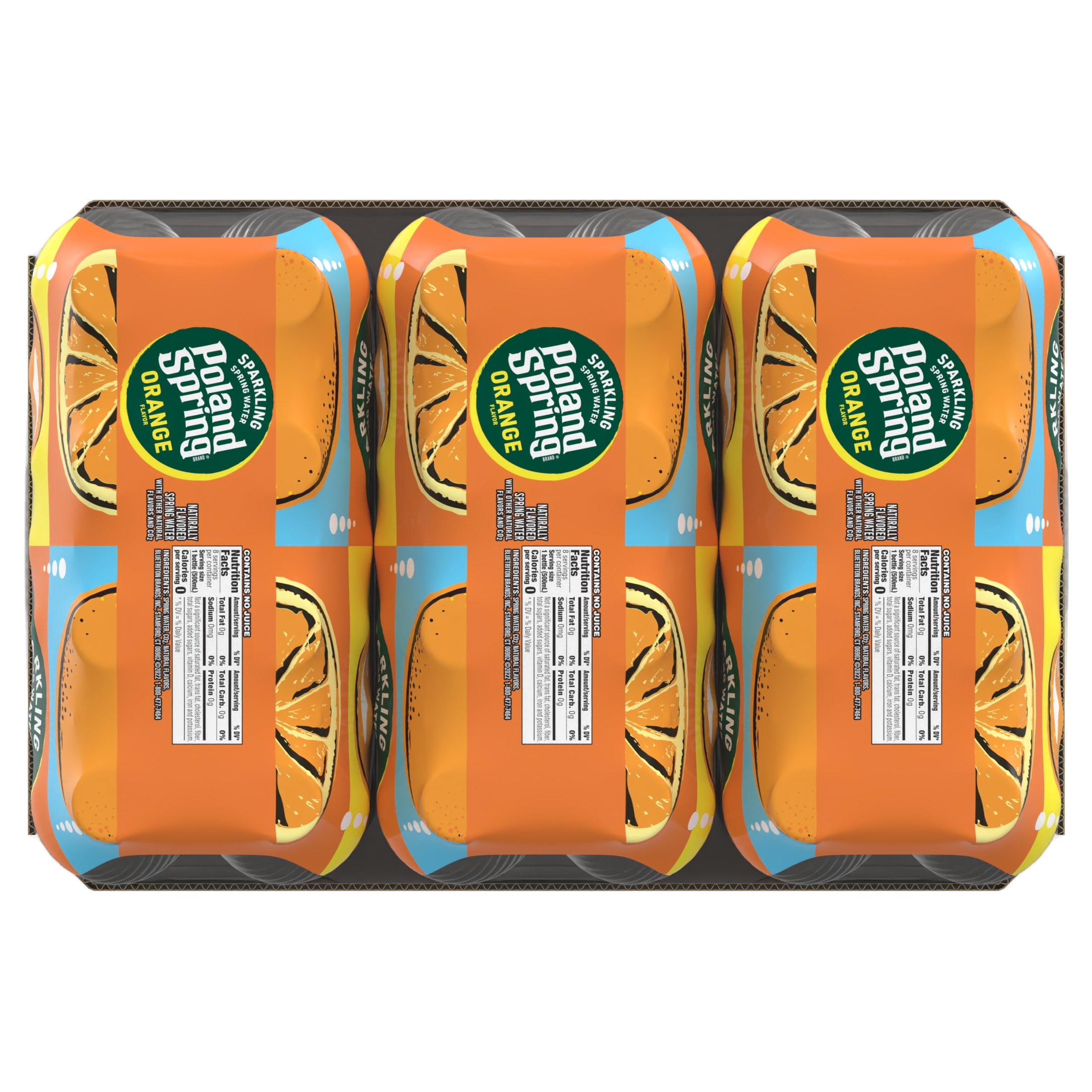 Poland Spring Sparkling Water, Orange, 16.9 Oz. Bottles (24 Count)