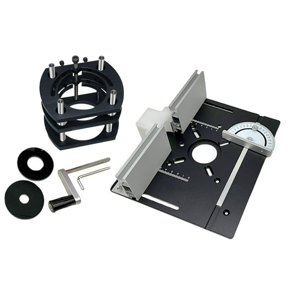 Enrutador de madera, base de buceo, de elevación de brocas, se adapta a motores de 65 mm, herramientas de grabado de aluminio para mesa de trabajo Plato negro