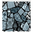 thumbnail image 3 of Ambesonne Floral Shower Curtain, Modern Geometric Shapes, 69"Wx70"L, Bluegrey Black White, 3 of 3