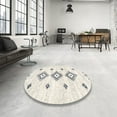 thumbnail image 4 of Ahgly Company Machine Washable Indoor Square Contemporary Antique White Beige Area Rugs, 6' Square, 4 of 7