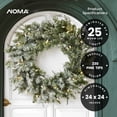 thumbnail image 3 of NOMA 24" Pre-Lit Flocked Frosted Fir Christmas Wreath, 25 Warm White Lights, 3 of 7