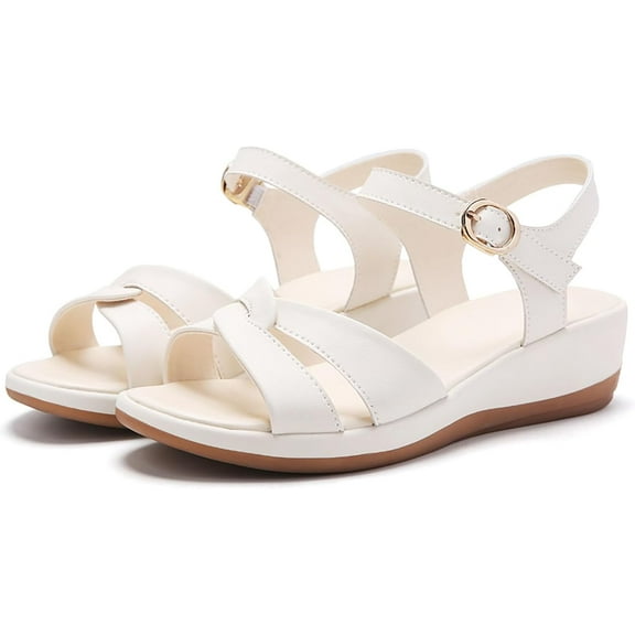 Women's Thick Soled Sandals Comfortable Beach Casual Sandals Heels Open Toe Shoes