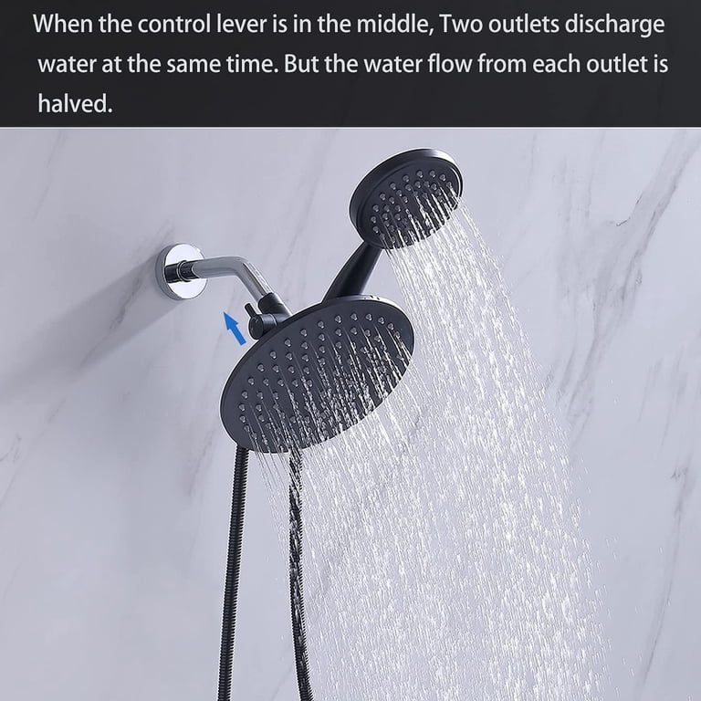 NearMoon All-Metal Shower Arm Diverter – 3-Way G1/2 Valve With Handheld Mount, 360° Adjustable, Matte Black