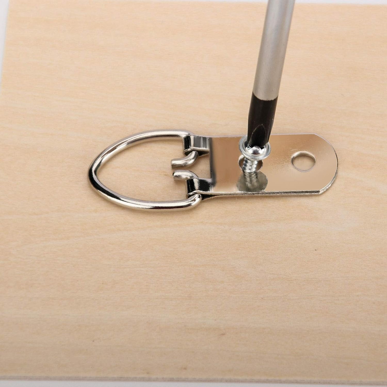 ABPETE Heavy Duty D Ring Picture Hangers with 400 PCS Screws, Double Hole D Hooks for Picture Hanging, Durable D Ring Hangers for Hanging Picture Frames, Mirrors, Picture(200 PCS )