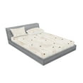 thumbnail image 2 of Ambesonne Abstract Fitted Sheet & Pillow Sham Set, Swirls Pattern Circles, Full, Pale Grey Eggshell, 2 of 2