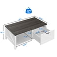 thumbnail image 4 of Dextrus Farmhouse Coffee Table with Storage, 2-Tier Storage Open Shelf Rustic Living Room Tables, White & Black, 4 of 8