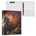 thumbnail image 3 of Horses Flowers Clouds Dark 3 Ring Binders 1.5 inch Hardcover File Folders with Interior Pockets A4 Size Organizer for School Office Hospital Set of 2, 3 of 8