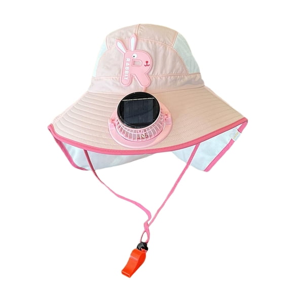 Partheme Children Sun Hat with Solar Fan, Boys Hat Summer Baby Wide Brimmed Sun Hat Outdoor Girls Sun Hat, USB Charging, D