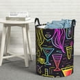 thumbnail image 6 of Daiia Neon Bar Drinks Round Laundry Basket with Handles Thickened Waterproof Circular hamper,Dirty Clothes Storage Basket for Bedroom,Bathroom,College Dorm-, 6 of 6