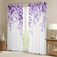 thumbnail image 2 of Erosebridal Botanical Leaves Curtains for Living Room, Flower Plant 30%-50% Blackout Curtains Set of 2 (42x84), Leaf Print Decor, 2 of 6
