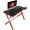 Black/Red, variant on JJS Game Table 63 ", carbon fiber surface computer table, mouse pad, ergonomic e-sports style game table, dual headphone hooks, Black