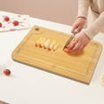 thumbnail image 3 of sunsanly Bamboo Cutting Boards for Kitchen Double-Sided Chopping Board Large Multi-Functional Fruit Cutting Board for Meat Vegetables Charcuterie Board And Cheese Platter, 3 of 7
