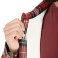 thumbnail image 5 of Men's Smith's Workwear Plaid Sherpa-Lined Cotton Flannel Shirt Jacket Color: Burgundy 437 Size: L, 5 of 5