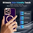 thumbnail image 3 of Compatible with iPhone 12 Pro Case Magsafe, Cute Heart Pattern Luxury Plating Full Camera Lens Protection Magnetic Case for iPhone 12 Pro for Women Girl-Deep Purple, 3 of 10
