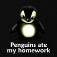thumbnail image 3 of CafePress - Penguins Ate My Homework Kids Dark T Shirt - Dark T-Shirt Kids XS-XL, 3 of 4