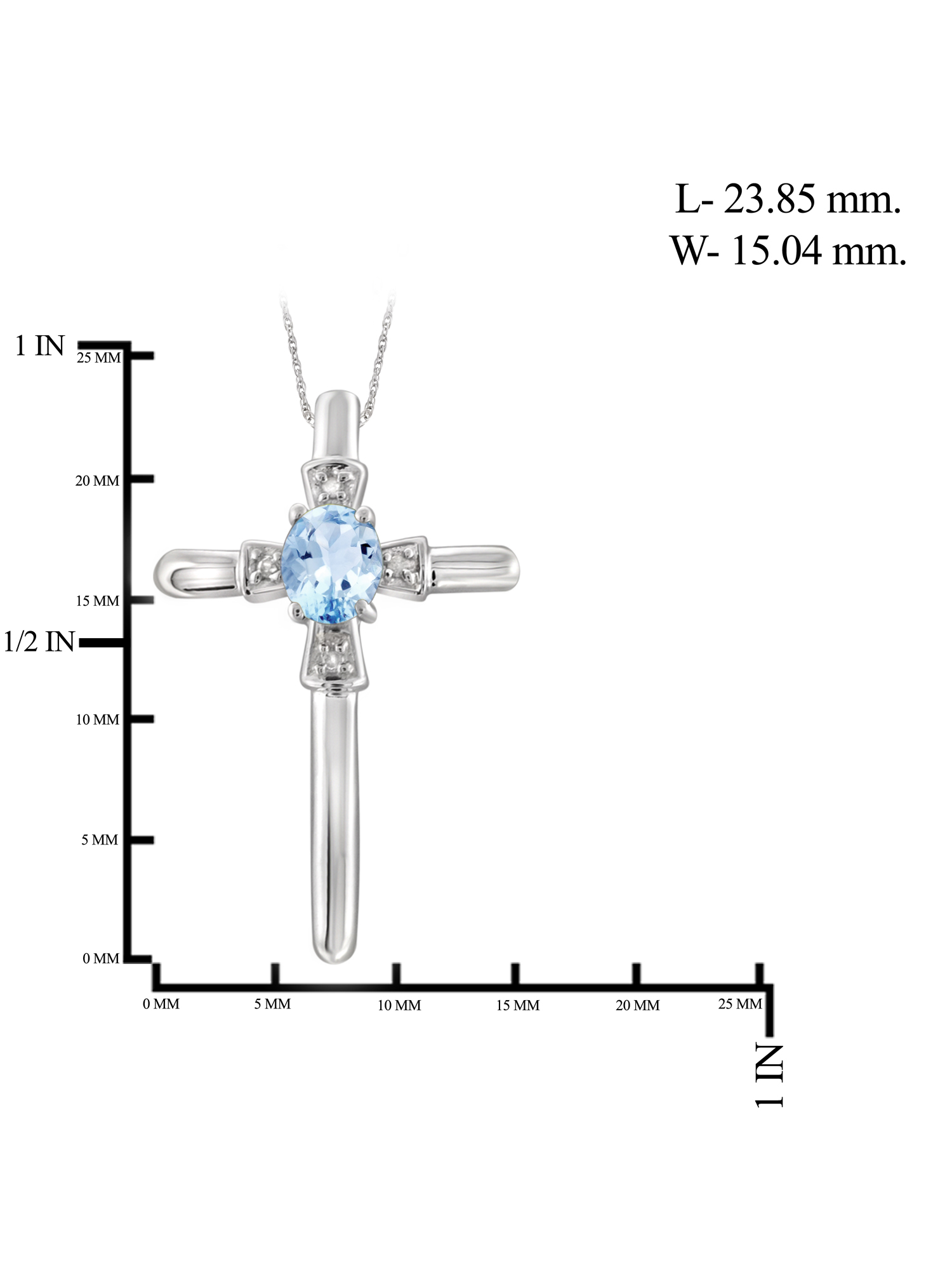 JewelersClub Sky Blue Topaz Cross Necklaces for Women – Sterling Silver Cross Necklace for Women .925 Sterling Silver Cross with White Diamond Accents – Hypoallergenic Cross Pendant