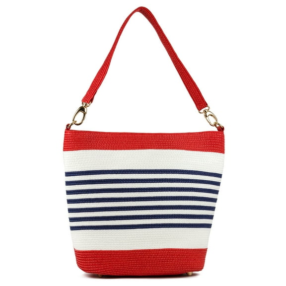 Magid Women's Americana Striped Paper Straw Handbag
