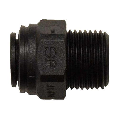 John Guest Speedfit PP011222E Black 3/8" OD X 1/4" NPTF Polypropylene Push-to-Connect Male Connector (10-Pack)