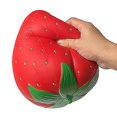 thumbnail image 1 of Qian Squishy de fresa de gran tamaño de rebote lento, juguete para aliviar el estrés para niños y adultos, 1 of 4
