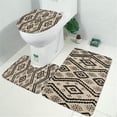 thumbnail image 2 of Beige Geometric Diamond Dot Pattern Bathroom Rugs Sets 3 Piece,Toilet Cover Set,Absorbent Non Slip Bathroom Mats Sets with U-Shaped Contour Rug Toilet Rug Set, 2 of 5