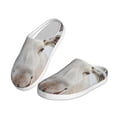 thumbnail image 2 of Fotbe White Reindeer Portrait Pattern Women's Fuzzy Curly Fur Memory Foam Loafer Slippers Indoor Outdoor Slippers Winter Home Shoes-35/36, 2 of 7