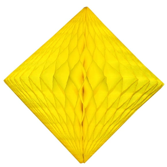 Lot de 3 Décoration Diamant Nid d'Abeille Jaune 12 Pouces