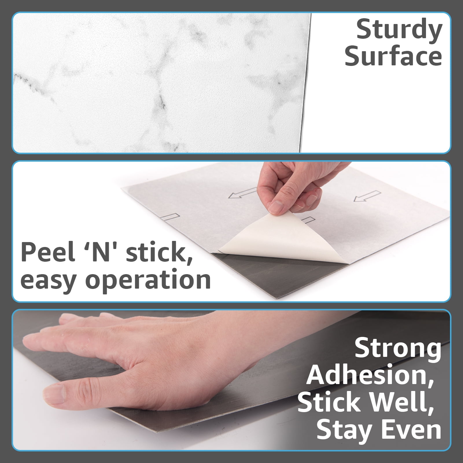 Art3d 30 Tiles 12 x 12 inch Peel and Stick Vinyl Floor Tiles, Self Adhesive Waterproof Flooring Planks, 15 Tiles in Black and 15 Tiles in White, Cover 30 Sq.ft