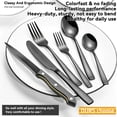 thumbnail image 3 of 48-Piece Black Silverware Set for 8, with Steak Knives - Food Grade Stainless Steel Flatware Cutlery Utensil Set - Premium Mirror Polished Finish for Home Restaurant Daily Use, 3 of 7