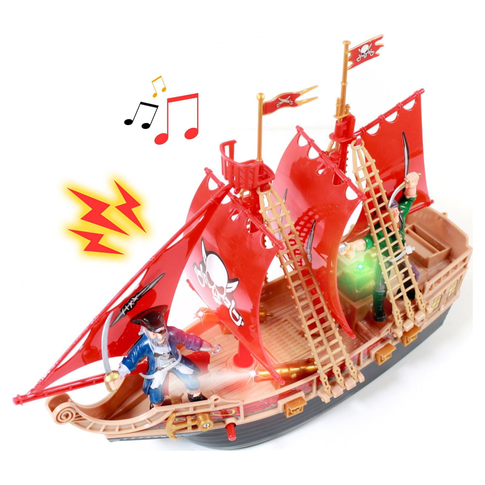 KidPlay Scurvy Boys Light up Pirate Ship Adventure Boat Toy with Real Sounds Ages 3 Walmart